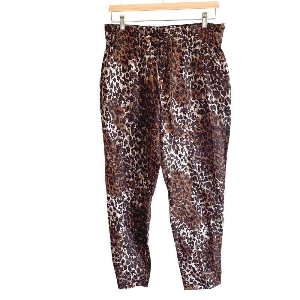Veronica Beard 100% Linen‎ Leopard Print Pants Size 6